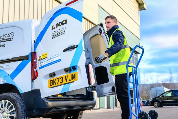 LKQ Euro Car Parts delivery van supporting trade parts supply